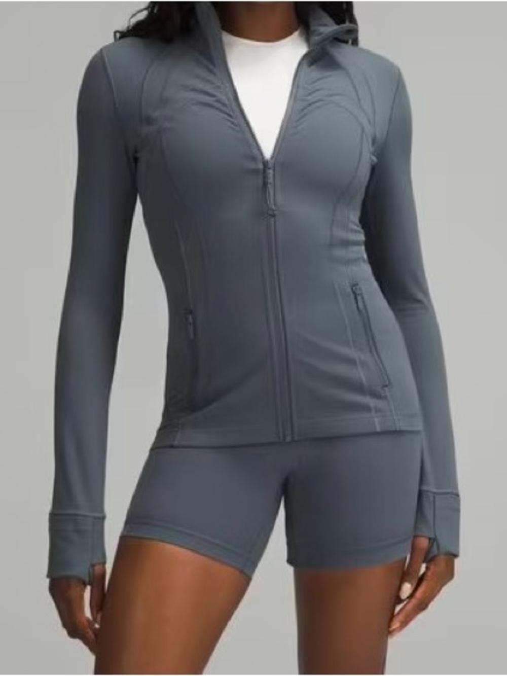 lululemon athletica Gray Full-Zip Hooded Jacket
